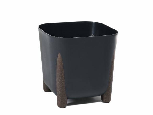 Maceta "SQUARE FRIDA ECO REC" color negro 20 × 20 cm · plástico