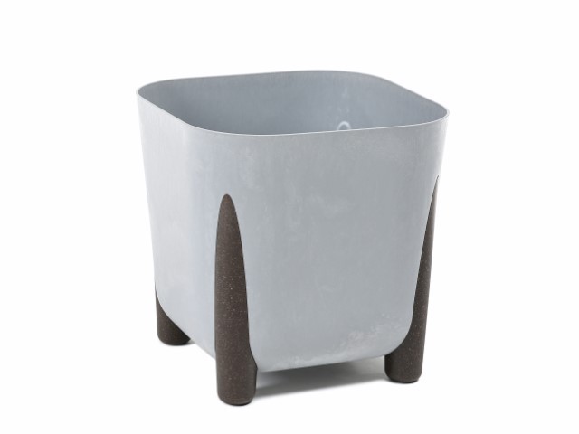 Maceta "SQUARE FRIDA ECO REC" efecto cemento color gris 29 × 28 cm · plástico