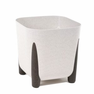 Maceta "SQUARE FRIDA ECO MADERA" color blanco 20 × 20 cm · plástico