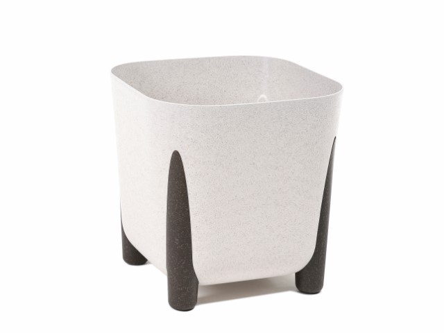 Maceta "SQUARE FRIDA ECO MADERA" color blanco 20 × 20 cm · plástico