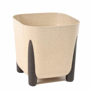 Maceta "SQUARE FRIDA ECO MADERA" arena 20 × 20 cm · plástico