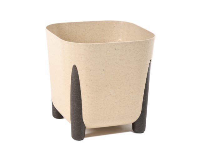 Maceta "SQUARE FRIDA ECO MADERA" arena 20 × 20 cm · plástico