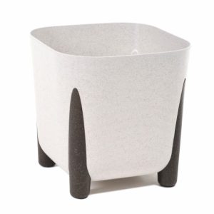 Maceta "SQUARE FRIDA ECO MADERA" color blanco 25 × 23 cm · plástico