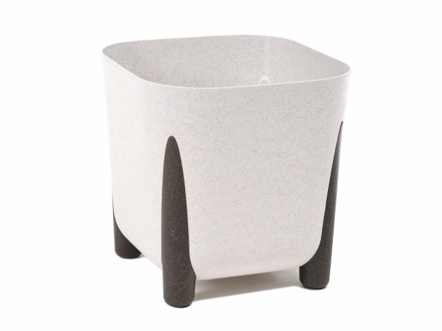 Maceta "SQUARE FRIDA ECO MADERA" color blanco 25 × 23 cm · plástico