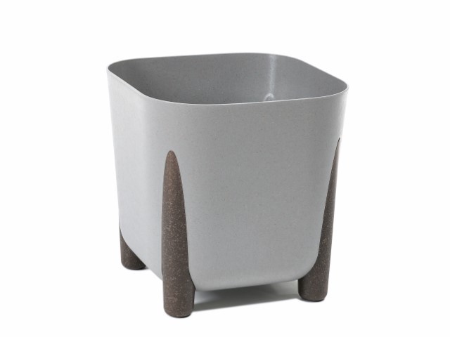 Maceta "SQUARE FRIDA ECO MADERA" color gris 25 × 23 cm · plástico