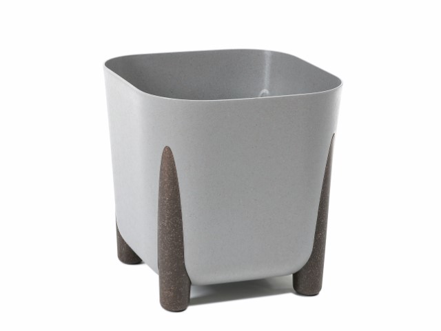 Maceta "SQUARE FRIDA ECO MADERA" color gris 29 × 28 cm · plástico