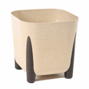 Maceta "SQUARE FRIDA ECO MADERA" arena 35 × 32 cm · plástico