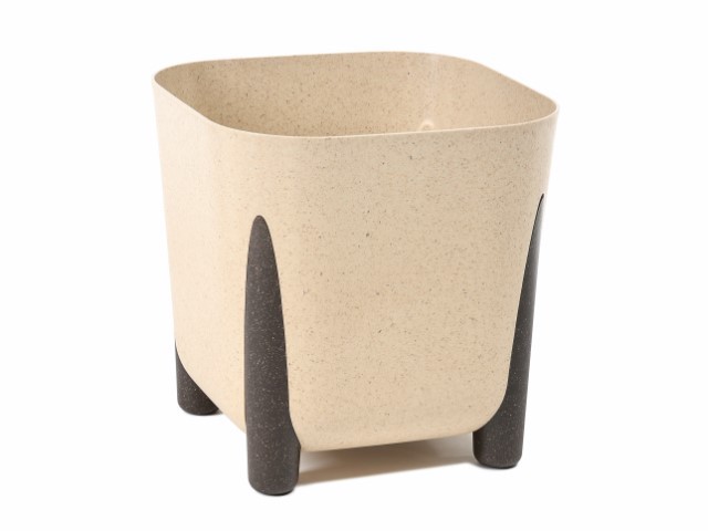 Maceta "SQUARE FRIDA ECO MADERA" arena 35 × 32 cm · plástico