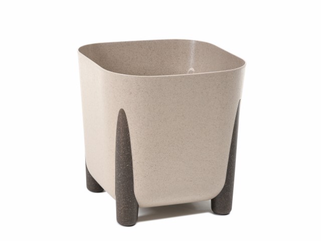Maceta "SQUARE FRIDA ECO CAFÉ" leite 25 × 23 cm · plástico