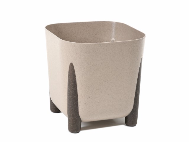 Maceta "SQUARE FRIDA ECO CAFÉ" leite 29 × 28 cm · plástico
