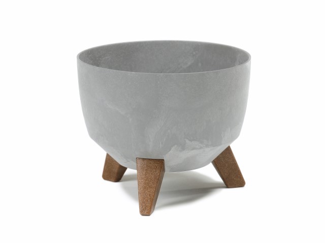 Maceta "ROMA ECO RECICLADO" efecto cemento color gris 24 × 15 cm · plástico