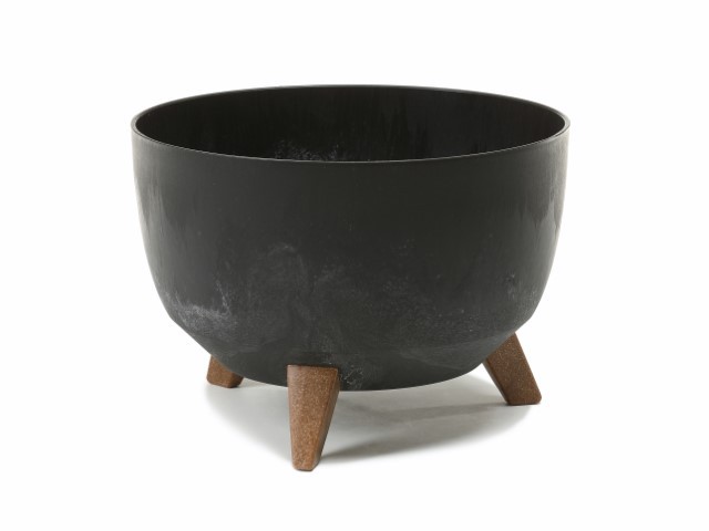 Maceta "ROMA ECO RECICLADO" efecto cemento color negro 33 × 18 cm · plástico