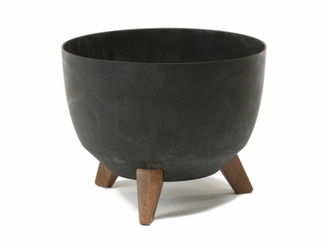 Maceta "ROMA ECO RECICLADO" efecto cemento color negro 29 × 18 cm · plástico