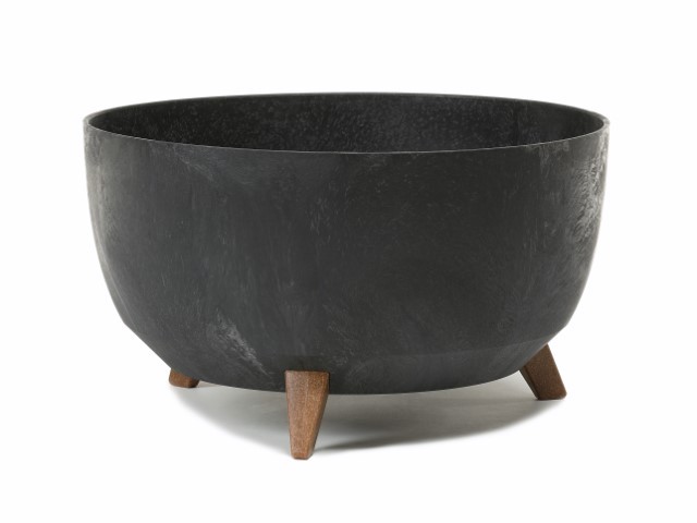 Maceta "ROMA ECO RECICLADO" efecto cemento color negro 47 × 22 cm · plástico
