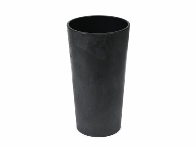 Maceta "LILIA ECO RECICLADO" efecto cemento color negro 14 × 25 cm · plástico
