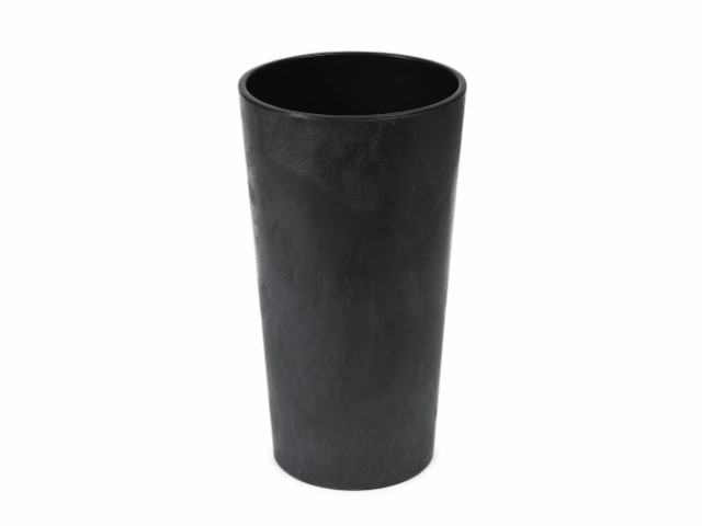 Maceta "LILIA ECO RECICLADO" efecto cemento color negro 19 × 36 cm · plástico
