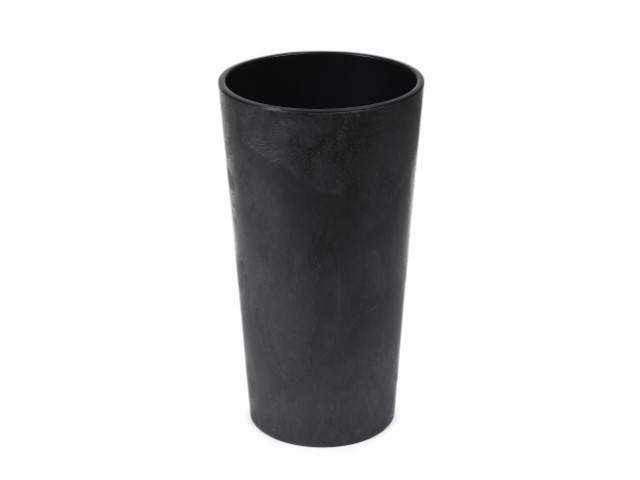 Maceta "LILIA ECO RECICLADO" efecto cemento color negro 25 × 46 cm · plástico