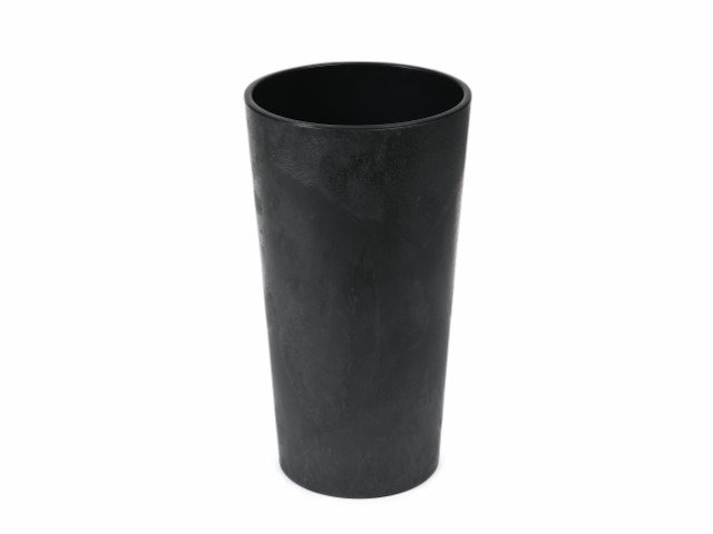 Maceta "LILIA ECO RECICLADO" efecto cemento color negro 29 × 57 cm · plástico