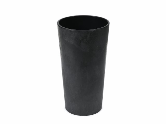 Maceta "LILIA ECO RECICLADO" efecto cemento color negro 40 × 75 cm · plástico