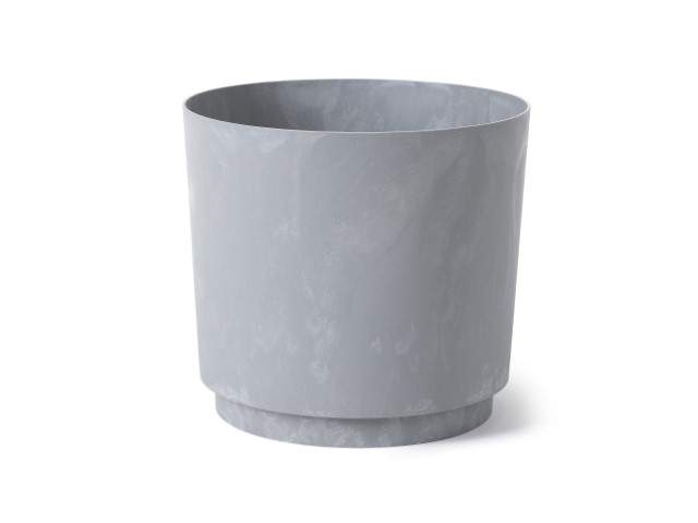 Maceta "AURA" efecto cemento color gris 35 cm · plástico reciclado