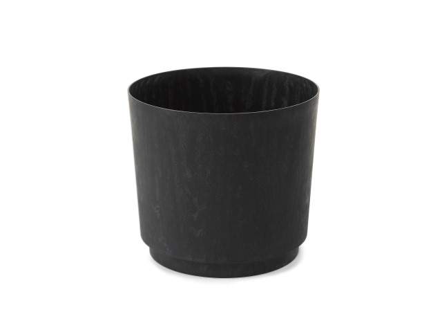Maceta "AURA" efecto cemento color negro 35 cm · plástico reciclado