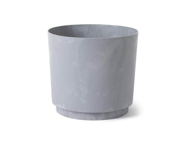 Maceta "AURA" efecto cemento color gris 38 cm · plástico reciclado
