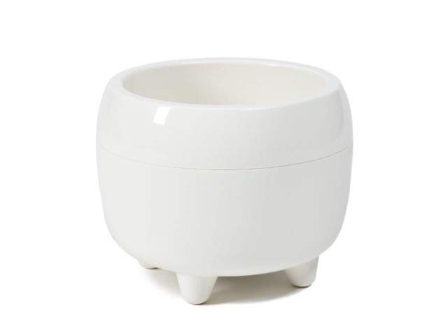 Maceta redonda "MONA" color crema 23 cm · plástico reciclado