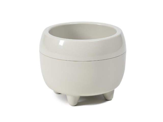 Maceta redonda "MONA" color beige 23 cm · plástico reciclado