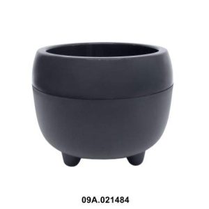 Maceta redonda "MONA" color antracita 30 cm · plástico reciclado