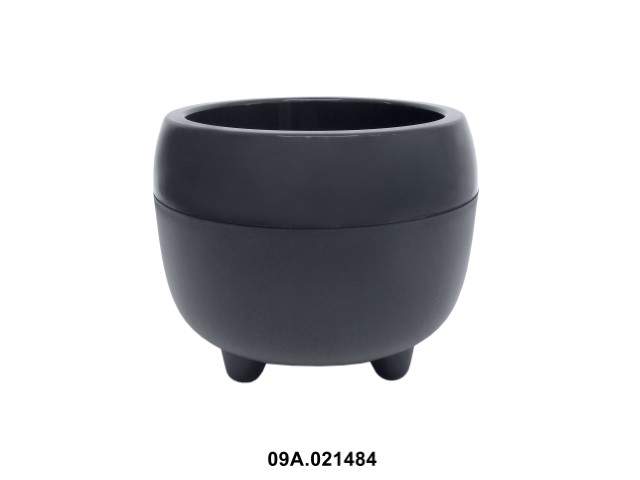 Maceta redonda "MONA" color antracita 30 cm · plástico reciclado
