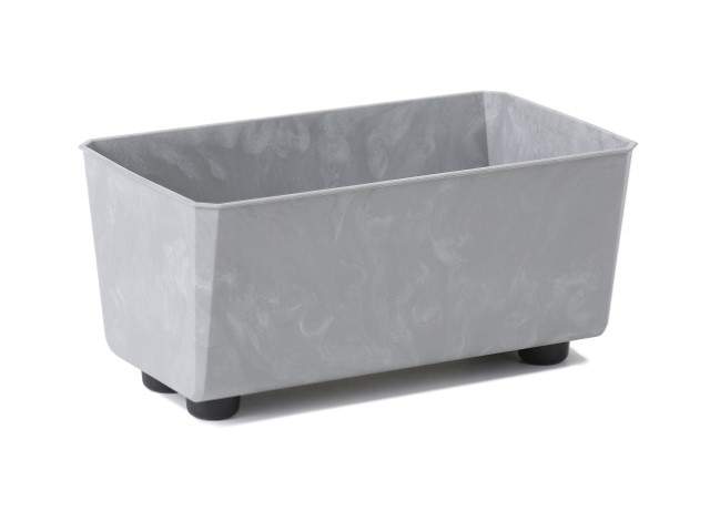 Jardinera "SAGA" efecto cemento color gris 28 × 17 cm · plástico reciclado