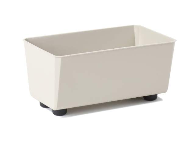 Jardinera "SAGA" color beige 28 × 17 cm · plástico reciclado