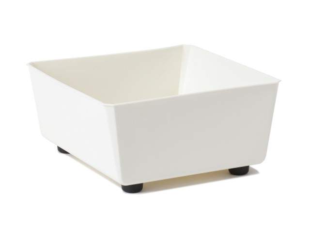 Jardinera "SAGA" color crema 28 × 28 cm · plástico reciclado
