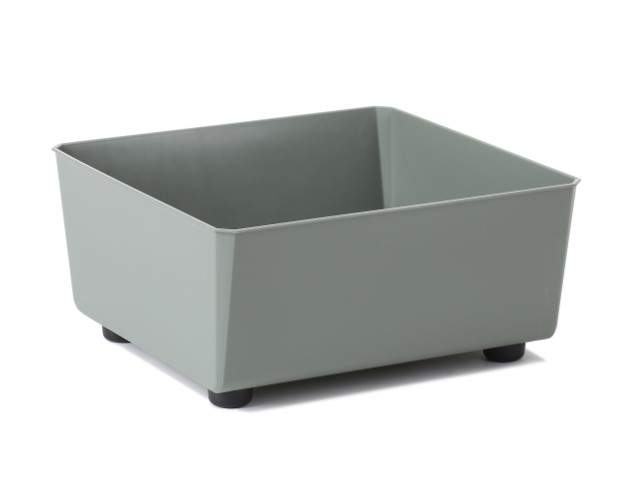 Jardinera "SAGA" color gris verde 28 × 28 cm · plástico reciclado