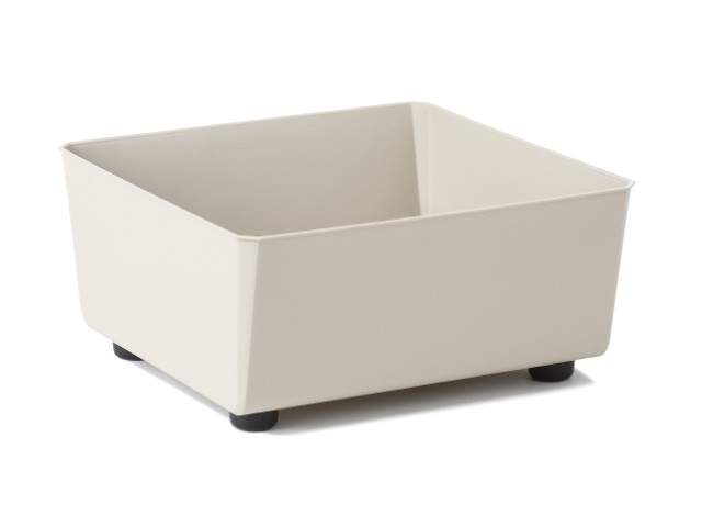 Jardinera "SAGA" color beige 28 × 28 cm · plástico reciclado
