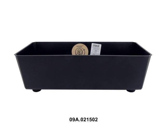 Jardinera "SAGA" color negro 37 × 17 cm · plástico reciclado