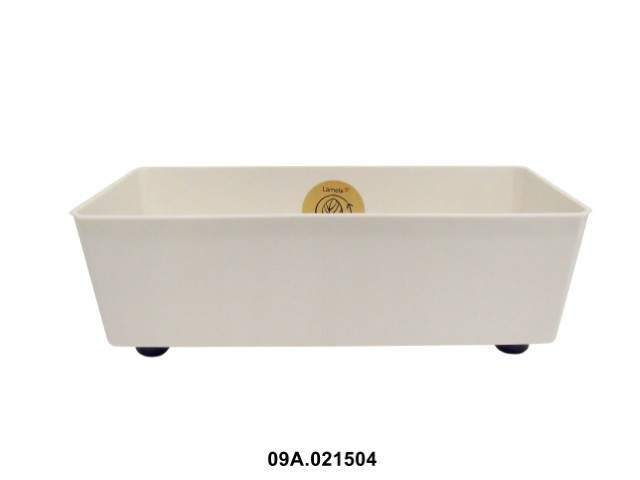 Jardinera "SAGA" color crema 37 × 17 cm · plástico reciclado