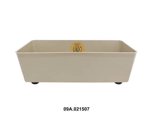 Jardinera "SAGA" color beige 37 × 17 cm · plástico reciclado
