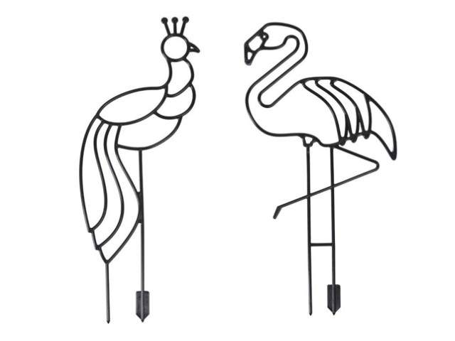 Pack 2 soporte "BIRDS" color negro 55 cm · plástico