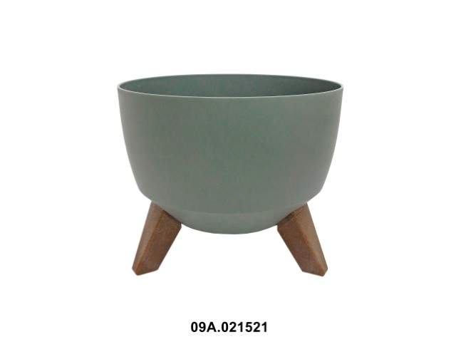 Maceta "ROMA" color gris verde 24 cm · plástico reciclado