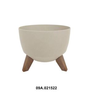 Maceta "ROMA" color beige 24 cm · plástico reciclado