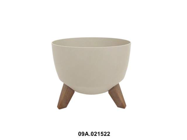 Maceta "ROMA" color beige 24 cm · plástico reciclado