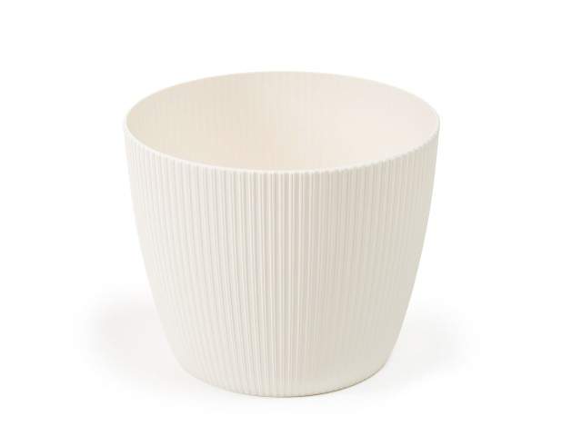 Maceta "MAGNOLIA ECO RECICLADO" color crema 22 × 21 cm · plástico