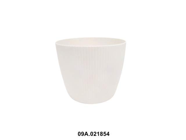 Maceta "MAGNOLIA ECO RECICLADO" color crema 16 × 15 × 12 cm · plástico