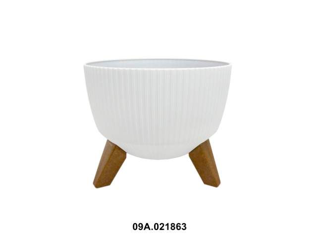 Maceta "ROMA JUMPER" color blanco 24 × 15 cm · plástico