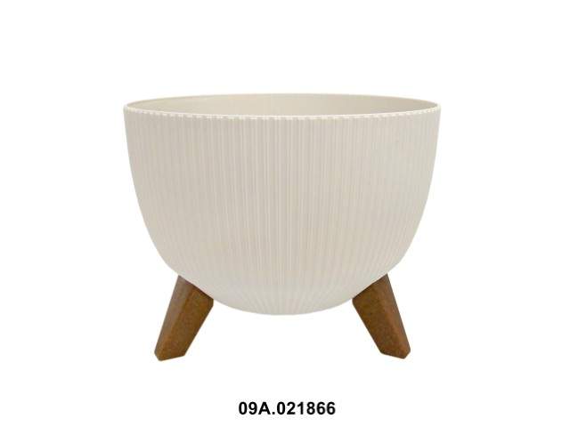 Maceta "ROMA ECO RECICLADO" color crema 29 × 18 cm · plástico