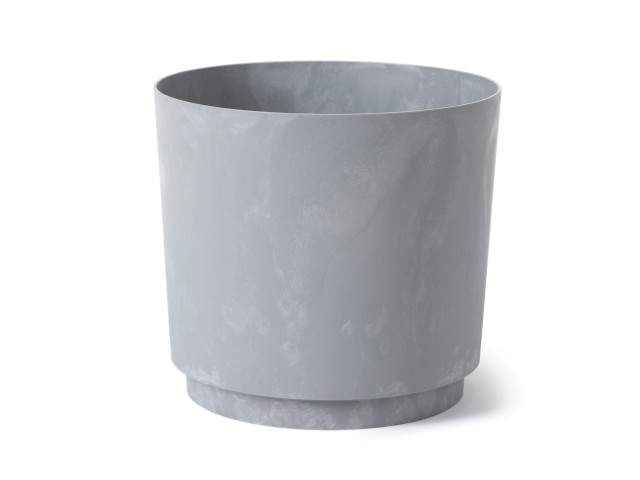 Maceta "AURA" color gris efecto cemento 17 cm · plástico