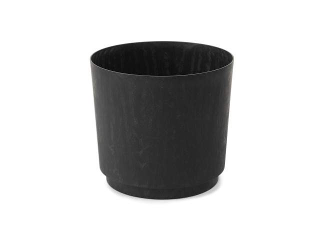 Maceta "AURA" color negro efecto cemento 17 cm · plástico