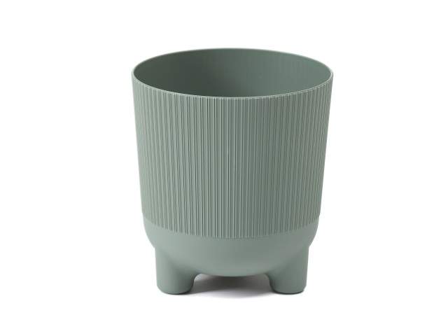 Maceta "ARIA" color gris verde 18 cm · plástico