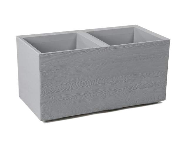 Maceta "KARO" color gris 80 × 40 × 40 cm · plástico